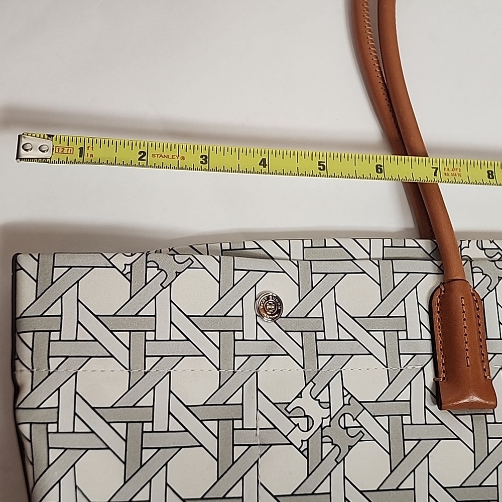 Tory Burch Signature Basketweave Print Cotton Canvas Tote NWT Retail Is $448 WOW - Picture 9 of 13